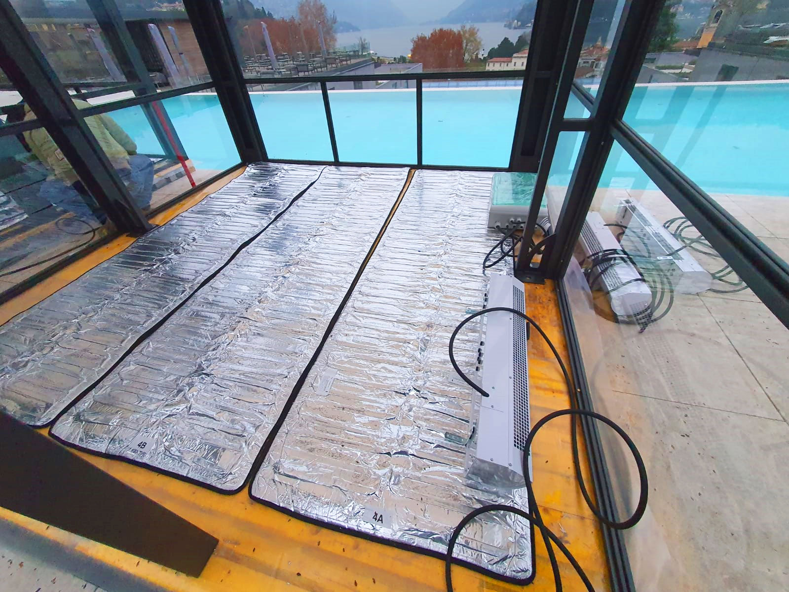 Warmset-Installation - Beheizte Unterlage für Teppiche