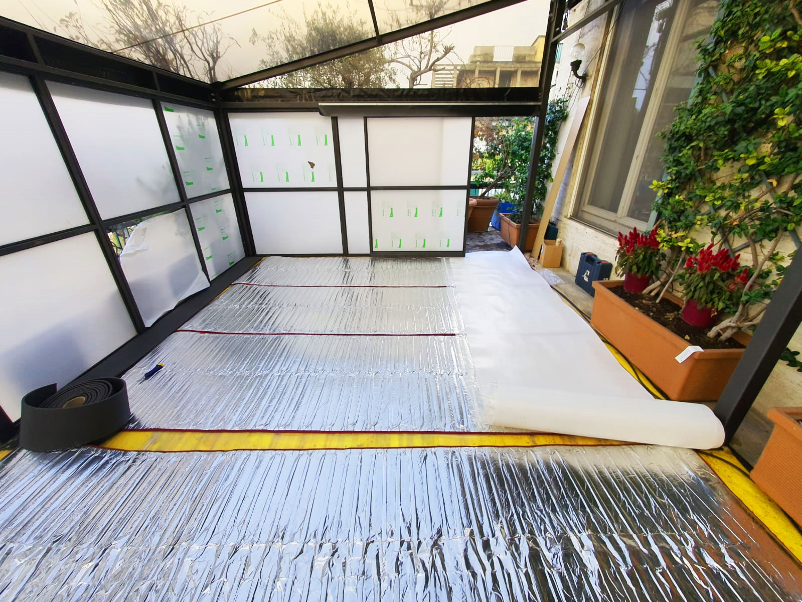 Warmset-Installation - Beheizte Unterlage für Teppiche